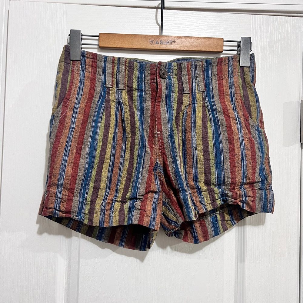 Sonoma Multi Color Linen/Cotton Blend Shorts - missing belt -‎ sz 6